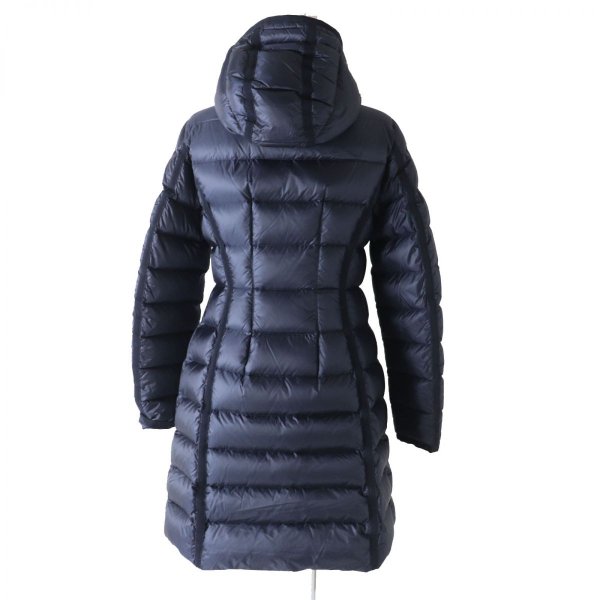 美品◎MONCLER モンクレール HERMINE エルミンヌ レディース ワッペン・フード付き ロングダウンコート 美シルエット ネイビー 紺 1  - メルカリ