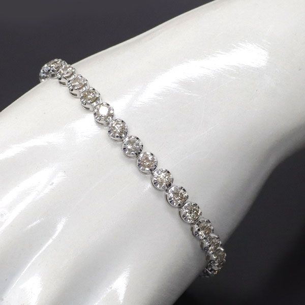 K18 WG ダイヤモンド テニスダイヤモンドブレスレット D1.50ct UP