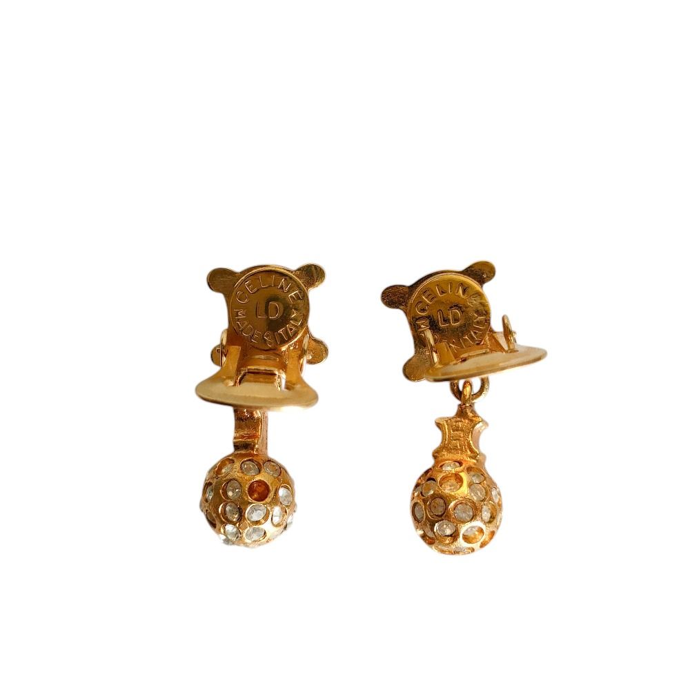 CELINE オールドセリーヌ ヴィンテージ イヤリング マカダム 金色