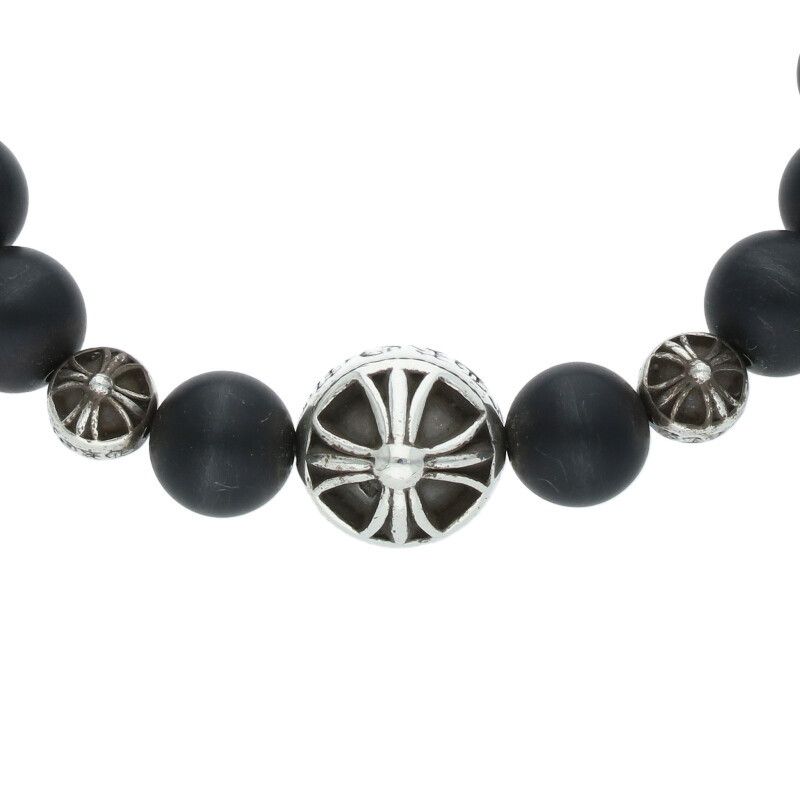 【期間限定販売】クロムハーツ　8mm オニキスビーズブレスレット CHROME HEARTS】クロムハーツ ビーズブレスレット 8mm マッド