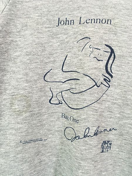古着 70s John Lennon 蛇雲玲音 「Bag One」 ドローイング アート 