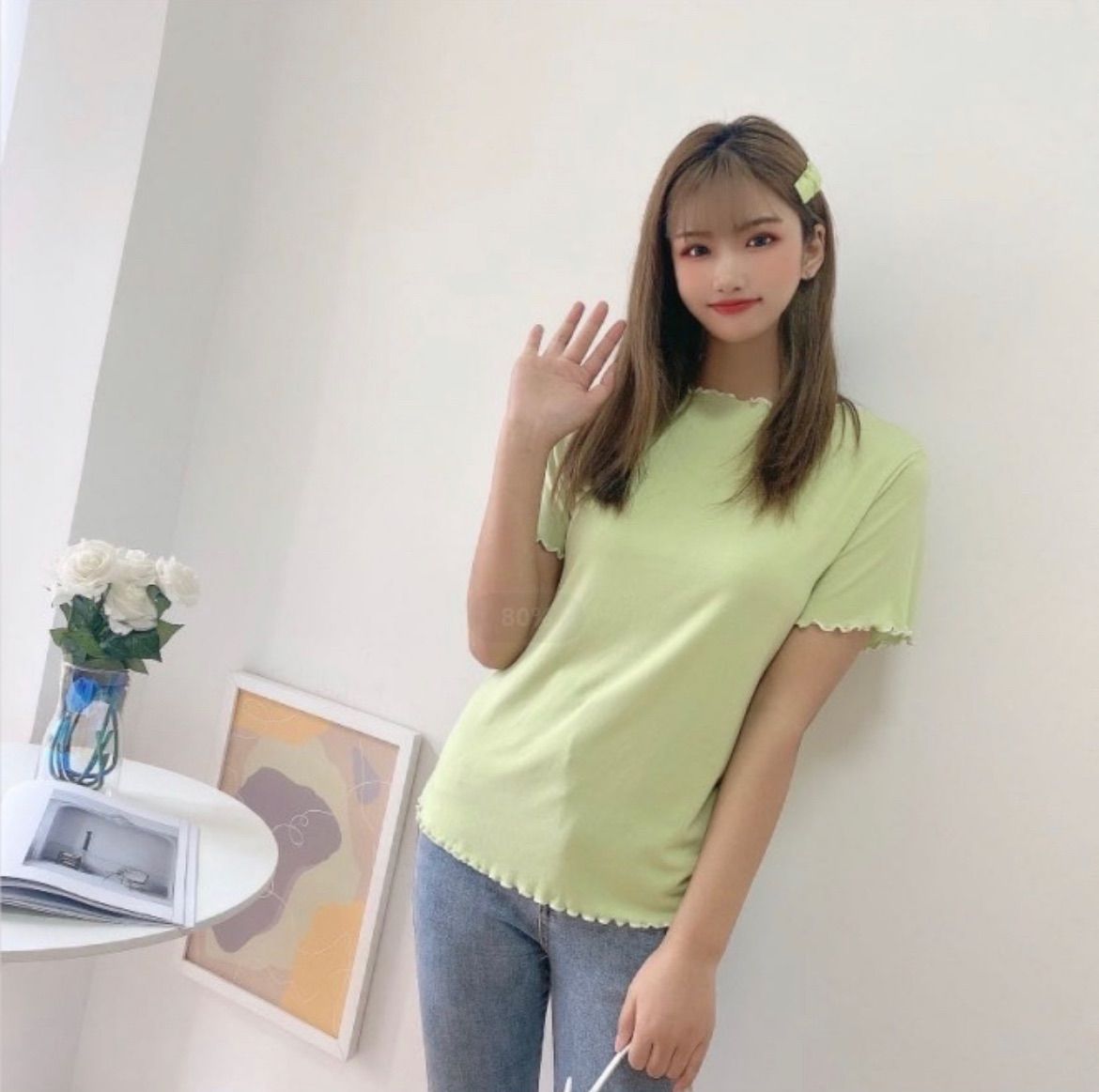 メロウ Tシャツ トップス 可愛い おしゃれ 冷感 イエロー - メルカリ