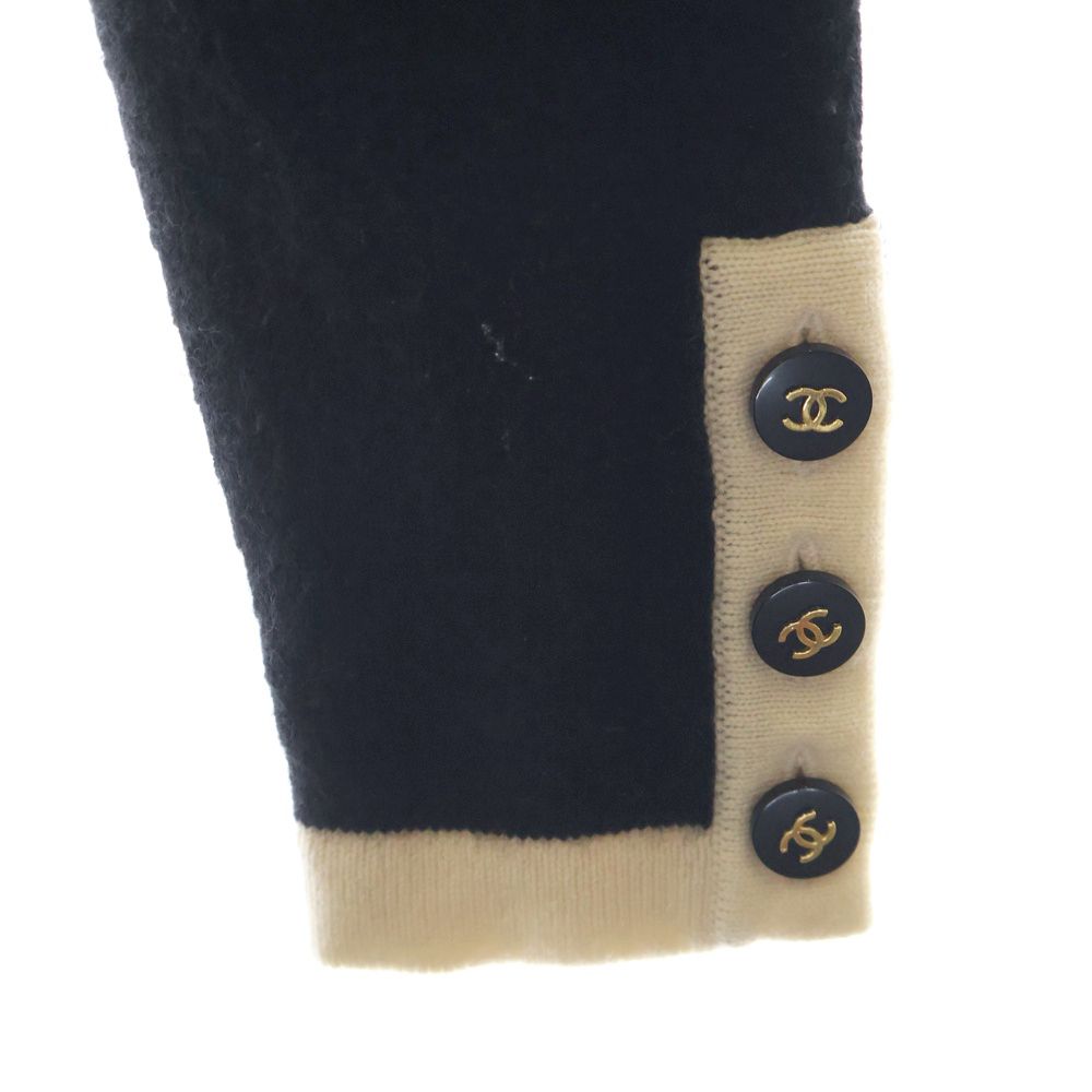 CHANEL シャネル 95A VINTAGE PO5424W02250 ココマークボタン バイカラー アンサンブルニット カーディガン ブラック/ホワイト レディース CHANEL (シャネル) 95A VINTAGE PO5424W02250 ココマークボタン