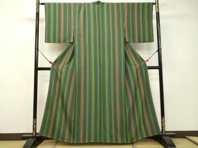 平和屋着物▽上質な小紋 単衣 幾何学文 正絹 逸品 AAAZ1556fy 平和