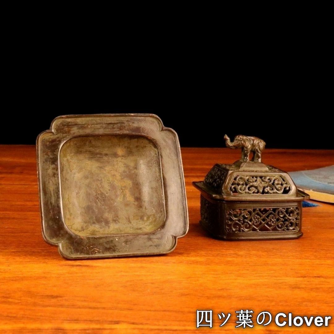 銅器 象蓋三層炉 香炉 祥雲彫花 仏堂香炉 装飾品 工芸品 置物 - メルカリ