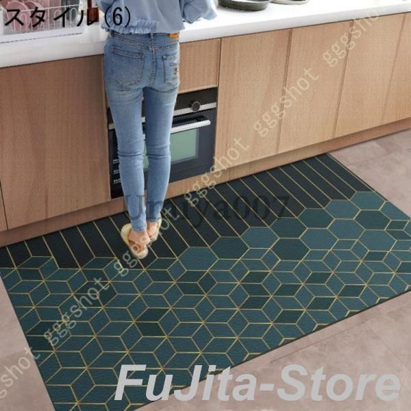 キッチンマット120 160cm 拭ける 防水 ビニール製 滑り止め 低反発クッション 撥水 洗濯不要 防汚 厚さ 衝撃吸収 体圧分散 お手入れ簡単 キ MARWIL-DEMENAGEMENTS_CH