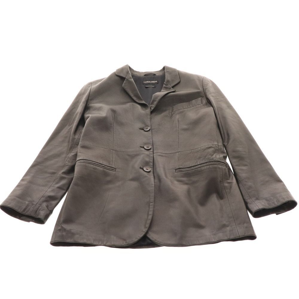 ジョルジオアルマーニレディースラムレザーライダーズジャケット38