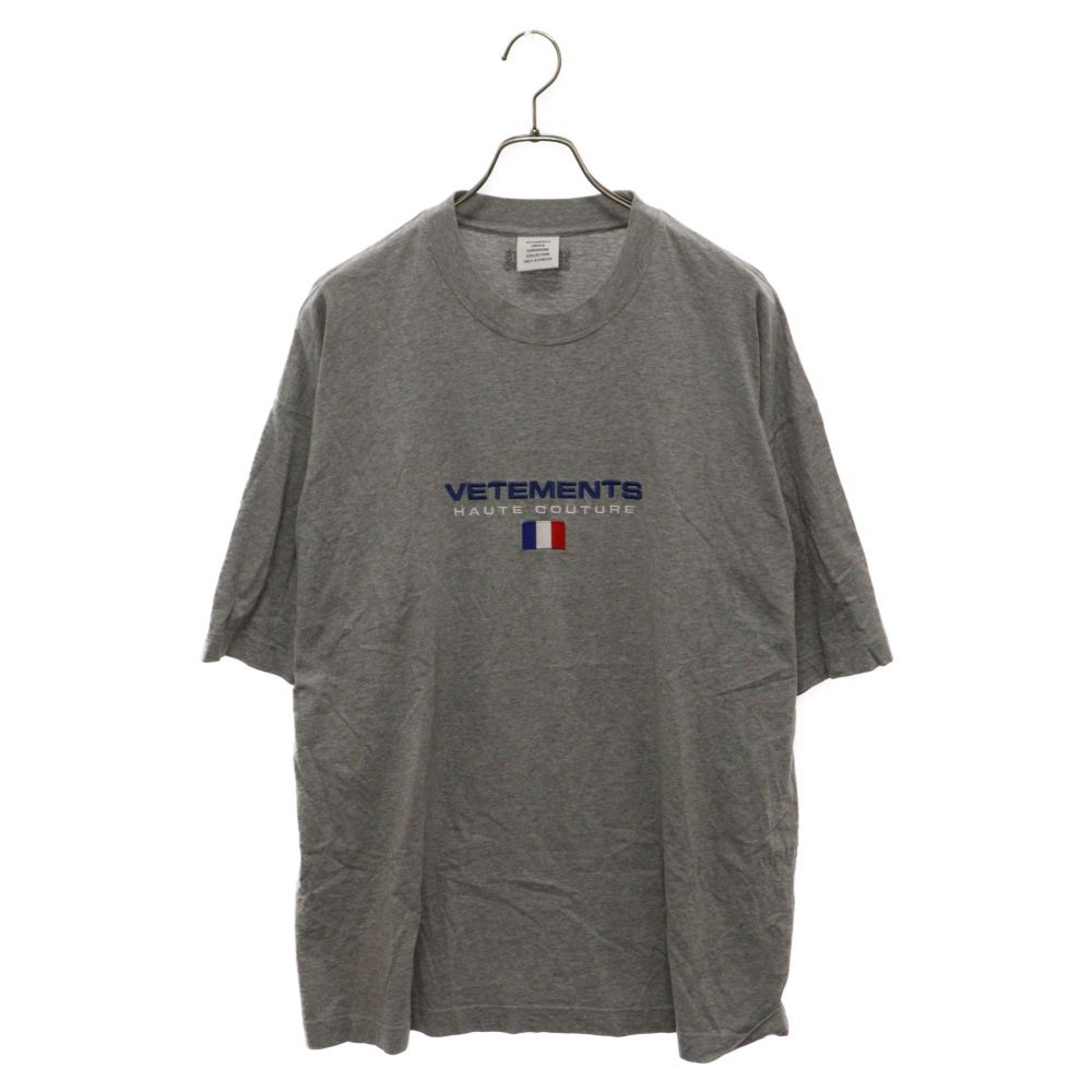 VETEMENTS (ヴェトモン) Haute Couture Logo Tee UE52TR240G オートクチュールロゴ クルーネック半袖Tシャツ  グレー