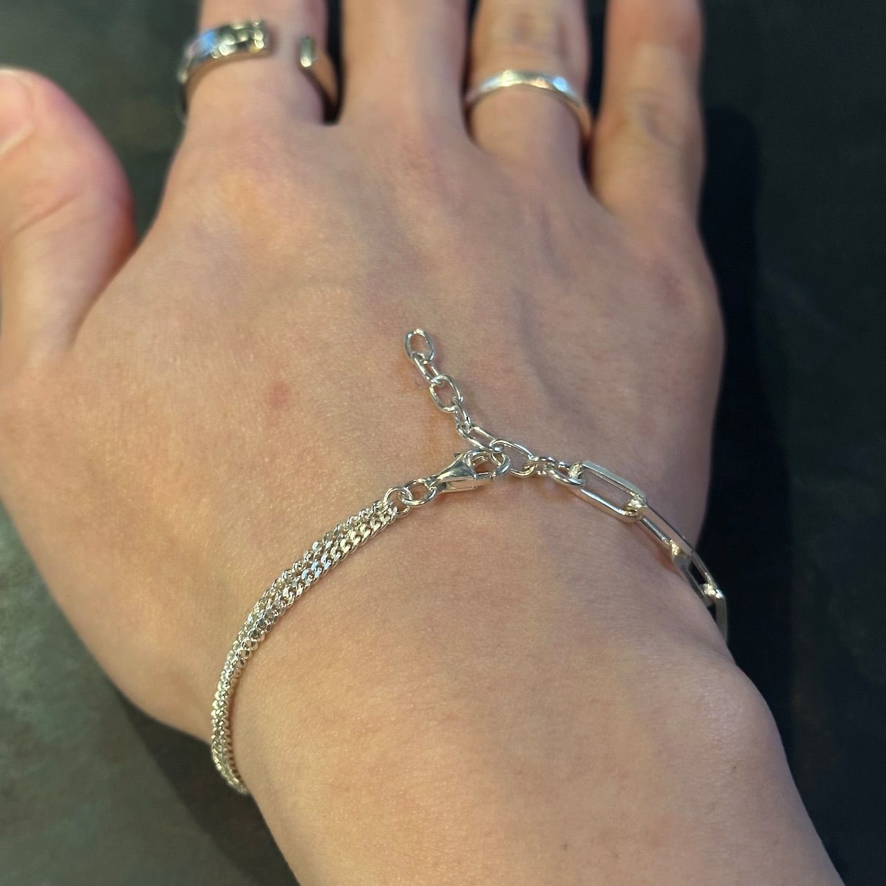 SILVER925 TRIPLE CHAIN DESIGN BRACELET/シルバー/ブレスレット