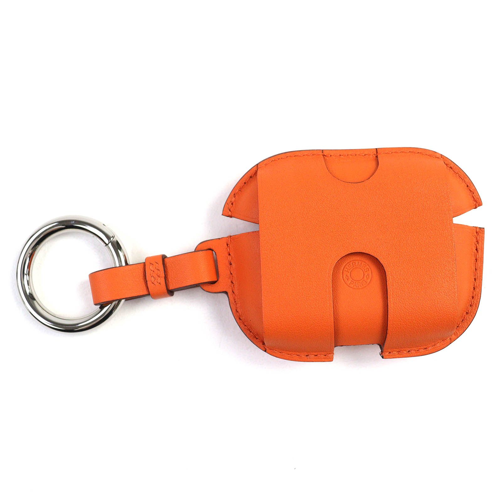  HERMES エルメス ヴォースイフト オレンジ ジョーヌ ドール AirPods Pro 2用ケース キーリング W刻印 箱 保存袋付き フランス製 定価162 800円 イヤホンケース イヤホン