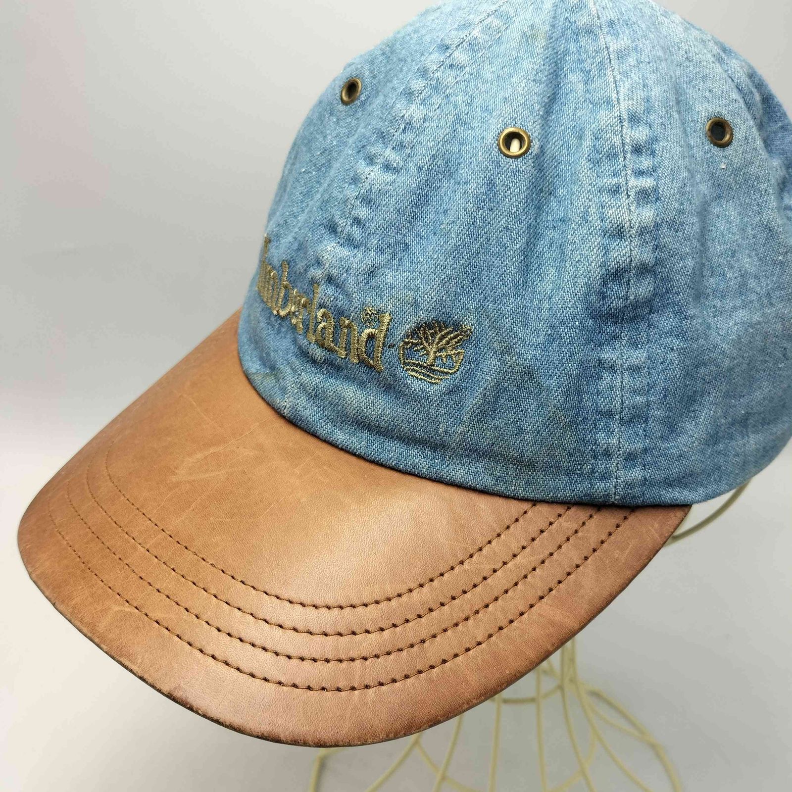 90s Timberland cap USA製 ティンバーランド Timberland 90S USA製 ロゴ刺繍 レザー 6