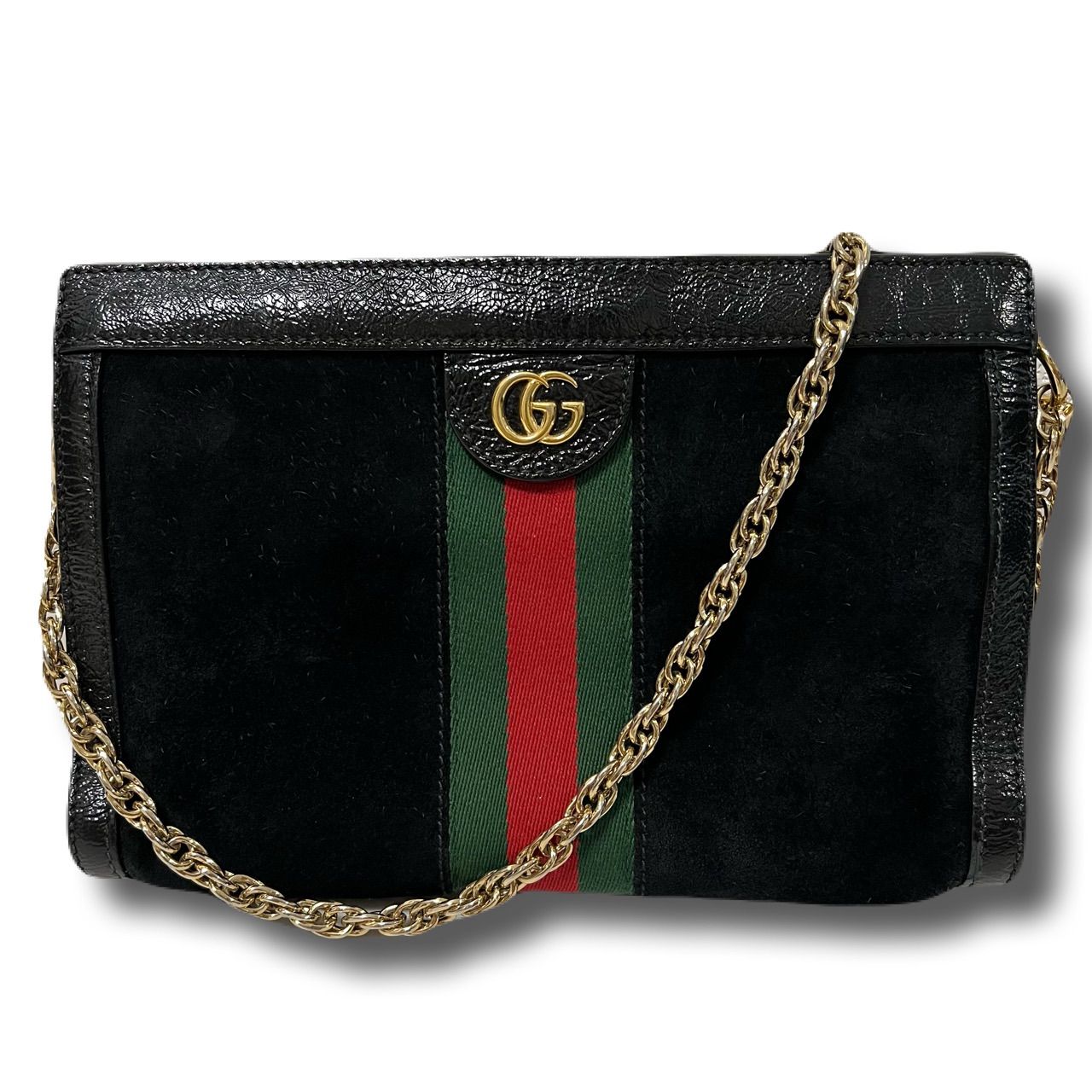 GUCCI グッチ ショルダーバッグ チェーン スエード オフィディア GG 