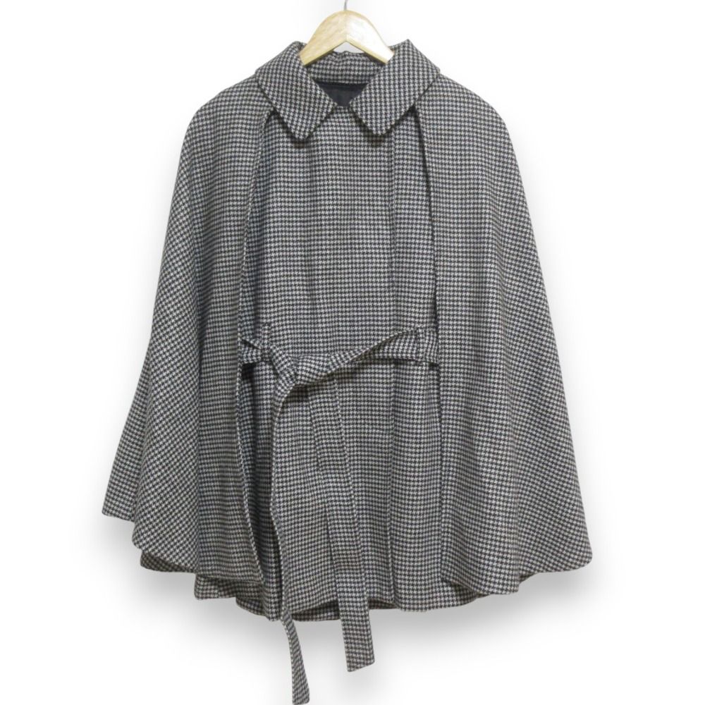 未使用 22AW LILY BROWN リリーブラウン RESCWOOL 千鳥格子柄 2WAY ケープコート ノースリーブジャケット LWFC224041 サイズF グレー系 レディース