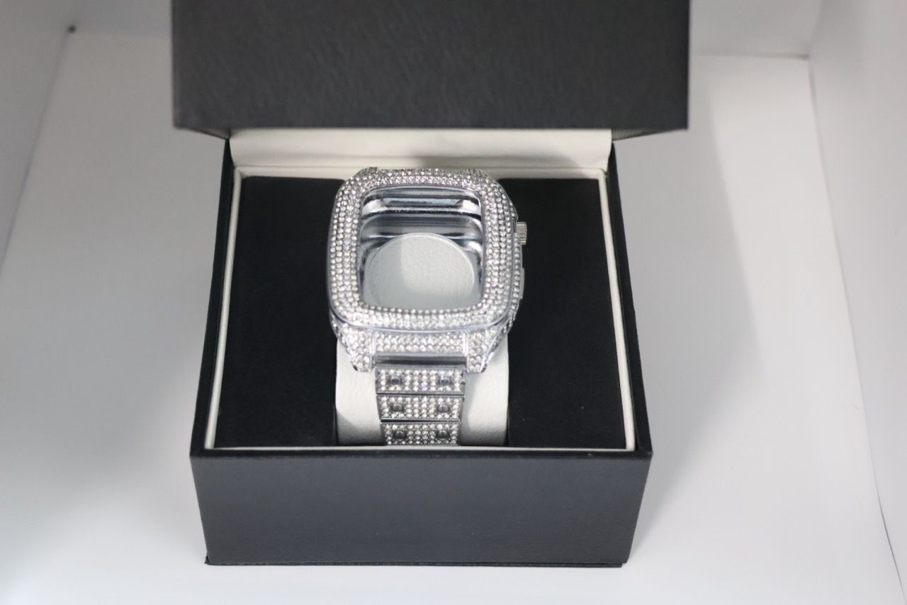  Apple Watchキラキラステンレスベルト アップルウォッチバンド カバーケース 金属ベルト 時計