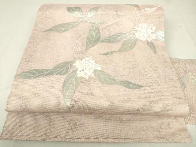 平和屋1□夏帯 八寸名古屋帯 絽綴れ 刺繍 横段花