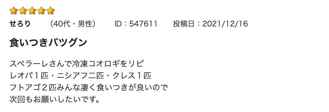 冷凍ヨーロッパイエコオロギ L 300g（1000匹前後）