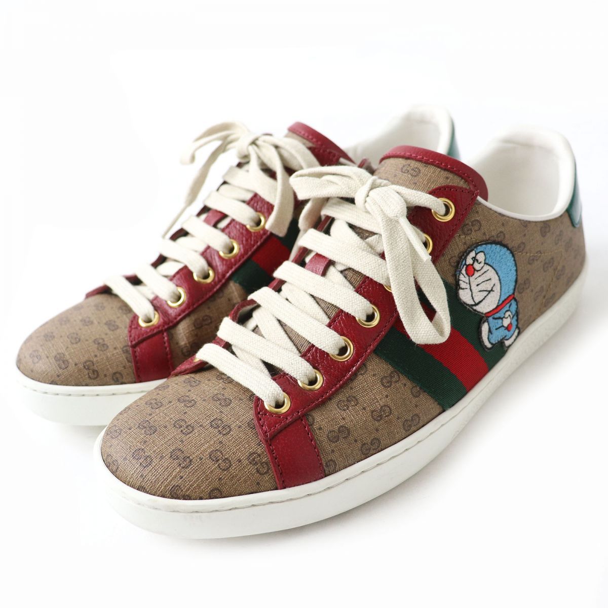 美品△GUCCI グッチ×ドラえもん 655034 シェリーライン GGキャンバス 