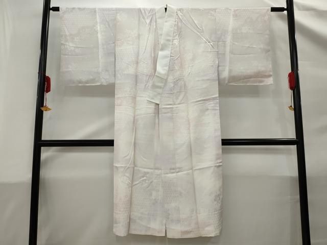 平和屋着物○長襦袢 無双仕立て 作家物 舞花地紋 市松文 正絹 逸品