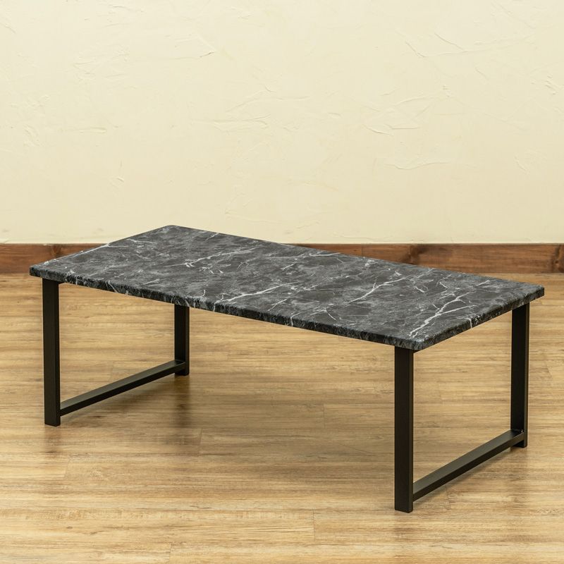 美品⭐︎大理石柄 テーブル ローテーブル　90cm 楽天市場】大理石風 ローテーブル 幅90cm 90x50 白 黒 センター