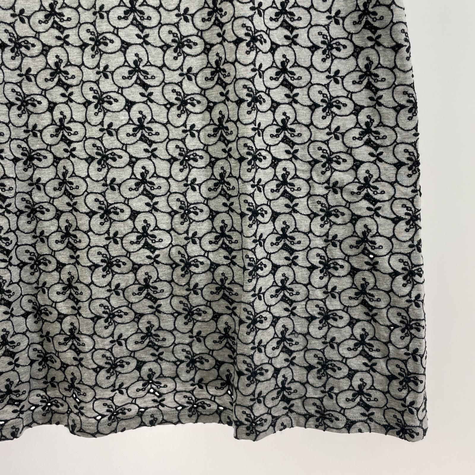 TABASA タバサ 総柄チュニック size34/グレー×ブラック レディース 