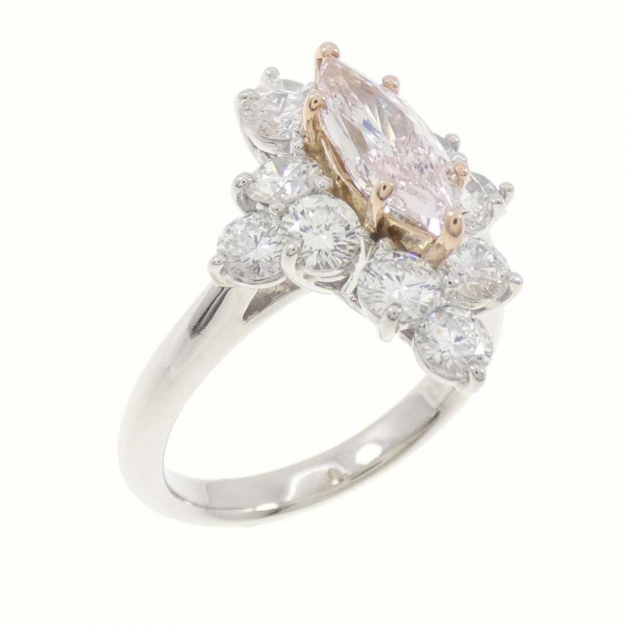 最終交渉可JF117★高級 ダイヤモンド0.5ct K18PG リング PT/K18PG/K18YG ダイヤモンド リング 0.897CT VLP VS1