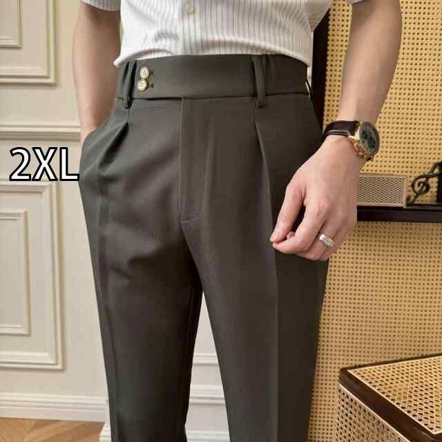 2XL メンズ ファッション 服 男性用 オシャレ シンプル 大人 かっこいい 大きいサイズ ストリート 紳士服 ボタン シングル プリーツ スーツ ダブル ボタン スリム カジュアル ビジネス シャツ 通勤 スーツ パンツ 快 パンツ
