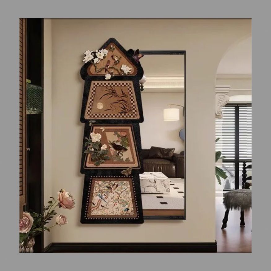 プッシュプル 全身鏡隠し式姿見隠し装飾画埋蔵式玄関鏡壁掛け画