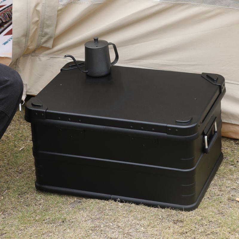マットブラック スタッキング コンテナボックス ５０Ｌ アウトドアコンテナ