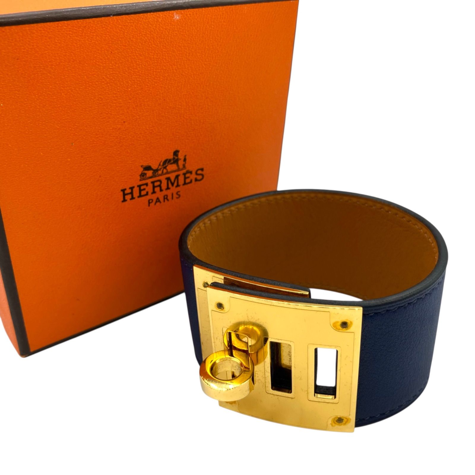 ✨️美品✨️エルメス ケリードッグ ブレスレット バングル ゴールド レザー S 中古・古着通販】HERMES (エルメス) ケリー ブレスレット