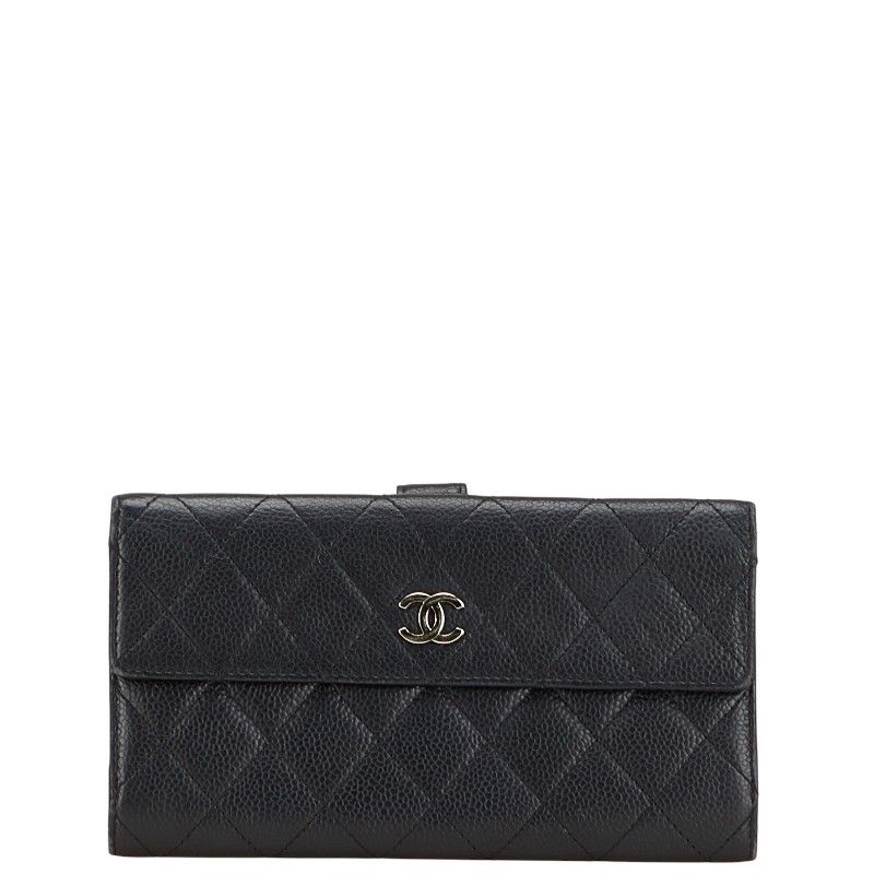 シャネル マトラッセ ココマーク ブラック キャビアスキン レディース CHANEL 228-34351