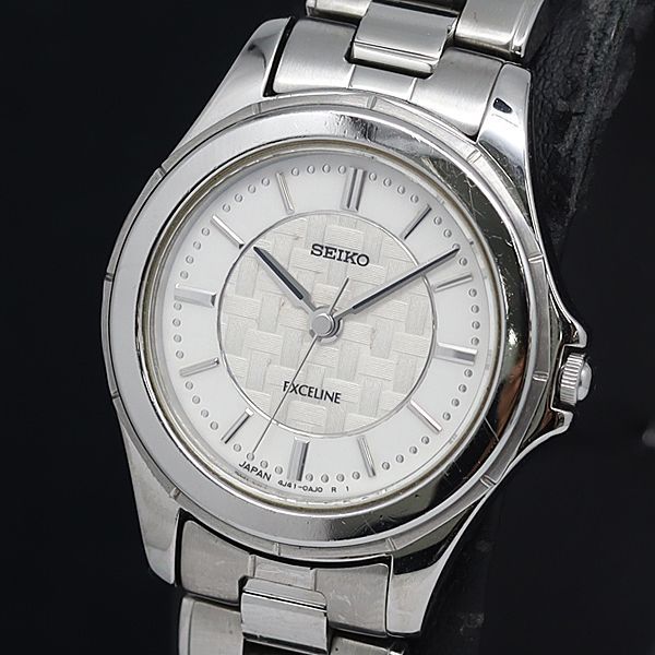 良品 SEIKO エクセリーヌ ラウンド シルバー レディース腕時計 1286 