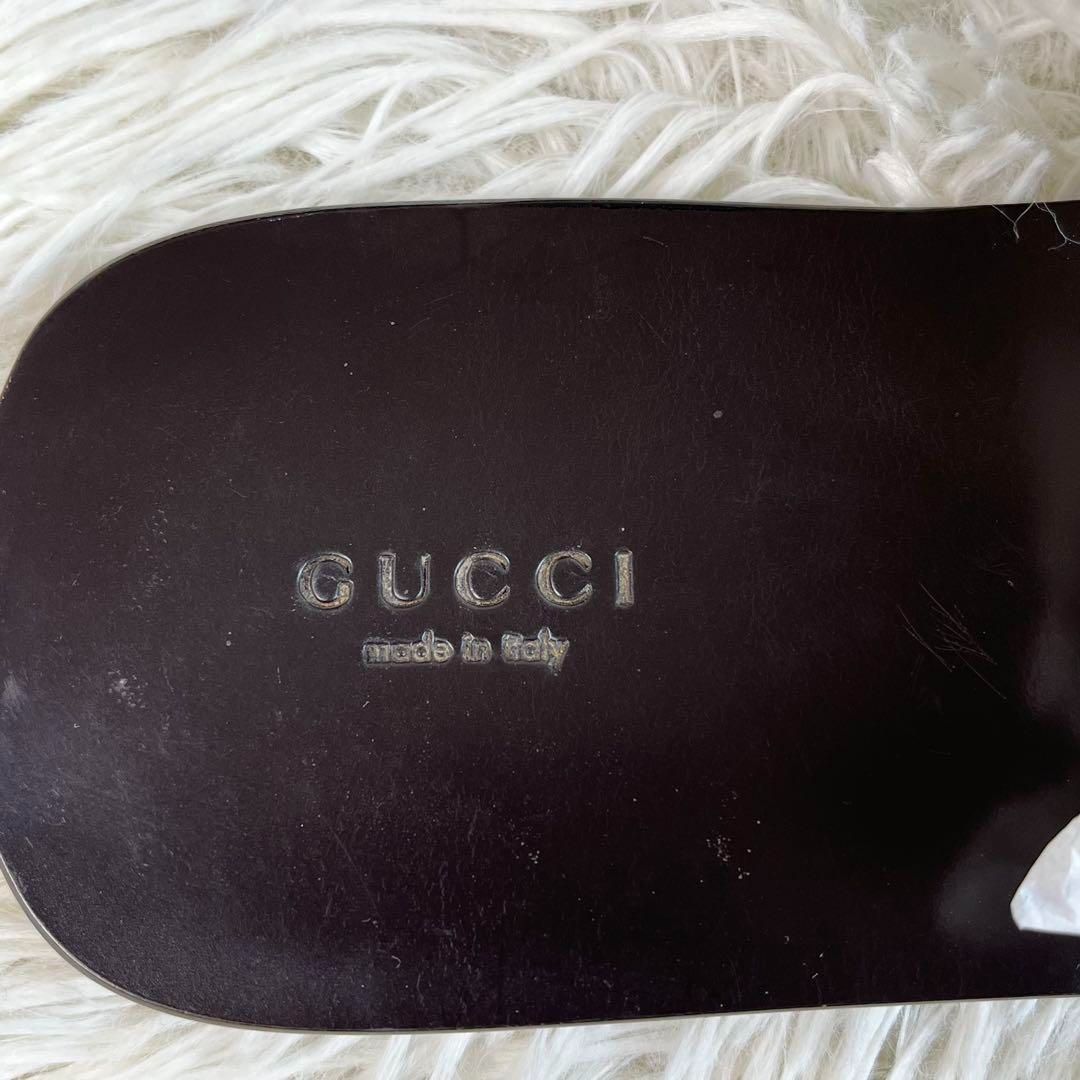 美品！一度短時間のみ着用！GUCCI シェリーライン　レザーサンダル ブラウン GUCCI サンダル シェリーライン レザー ブラウン - メルカリ