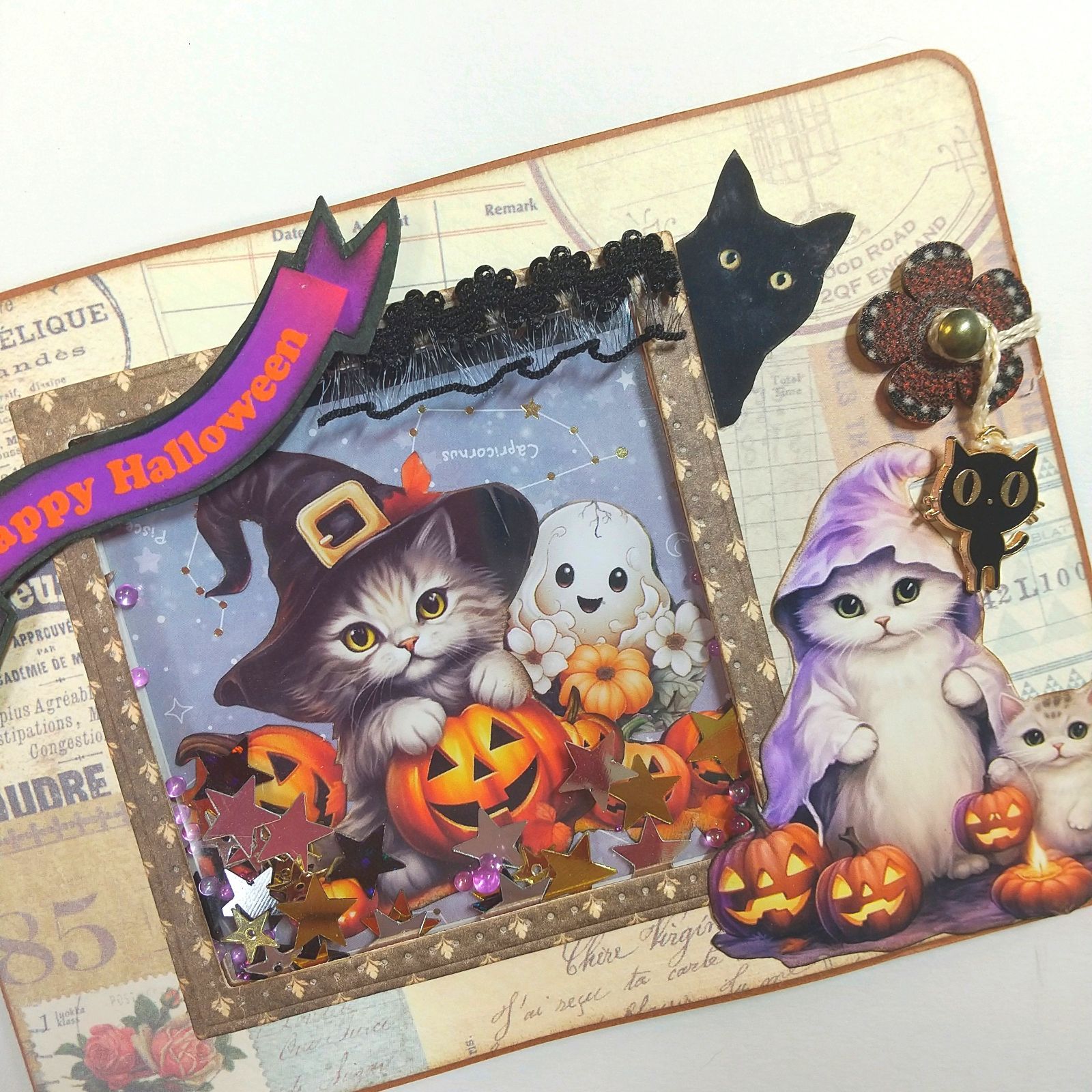 タグ型おすそ分けファイル ハロウィンキャッツ ハンドメイド 95％以上 ...