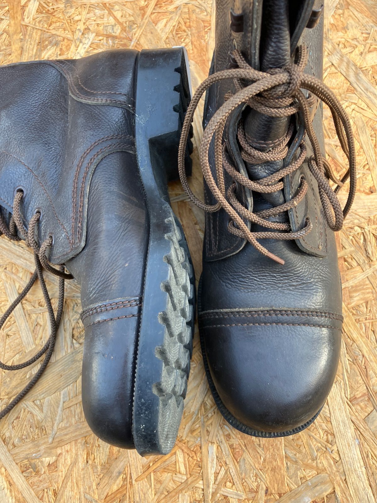 陸上自衛隊 戦闘靴 25cm ミリタリー 半長靴 ダークブラウン 1987年