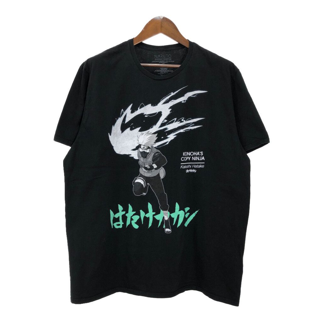 NARUTO Shippuden ナルト疾風伝 はたけカカシ Ｔシャツ アニメ キャラクター ブラック(メンズ 2XL) 古着 U1775