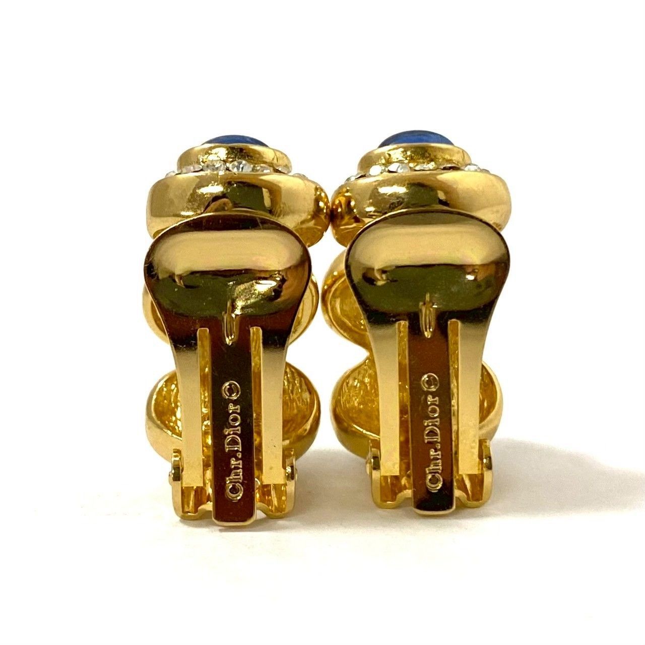 クリスチャンディオールイヤリングカラーストーンラインストーンイヤリング 極美品❗ Y【Dior】イヤリング カラーストーン ラインストーン ゴールド