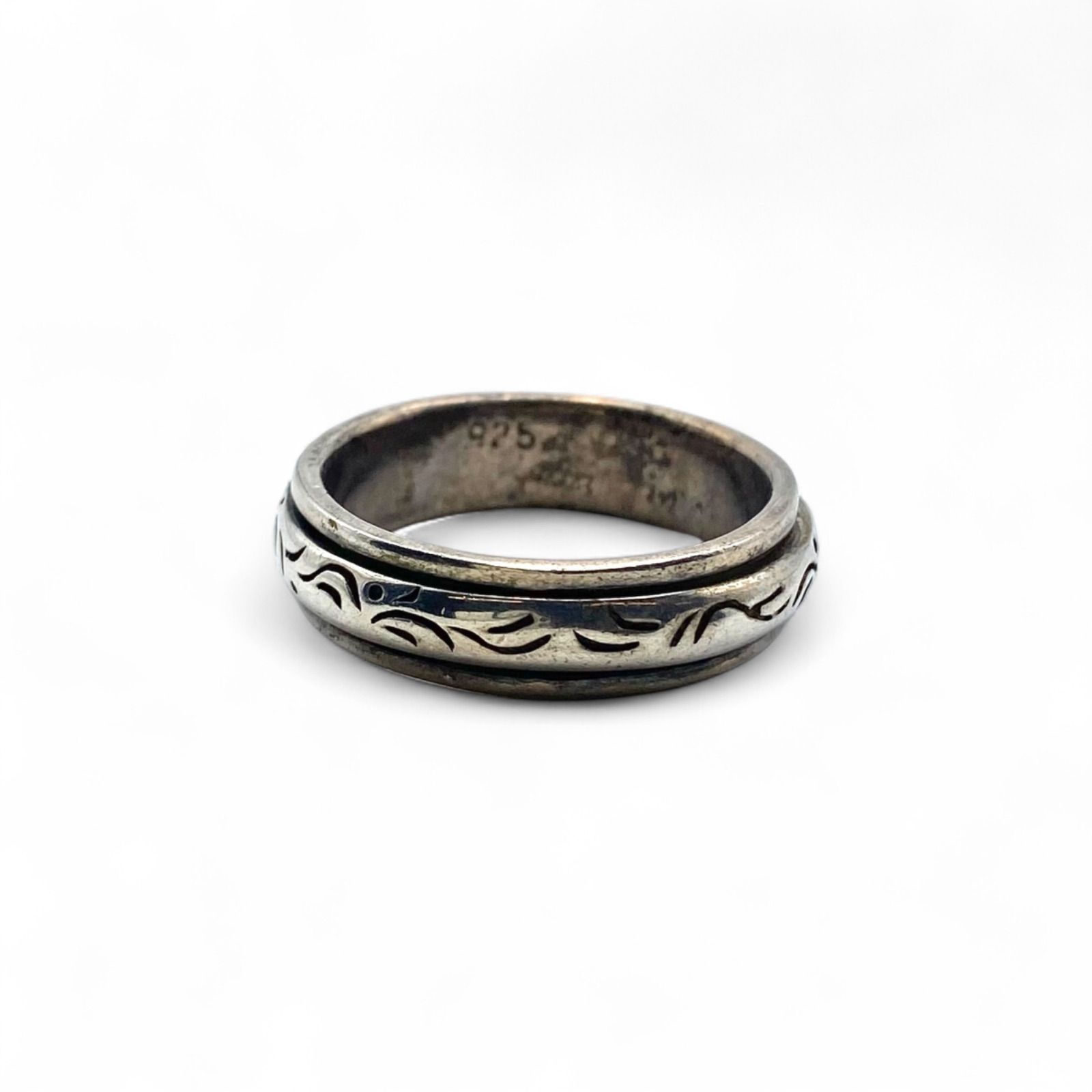 クラシカルな意匠 トライバル Silver 925 刻印 90s Vintage Ring シルバー リング 20号 大ぶり ヴィンテージ