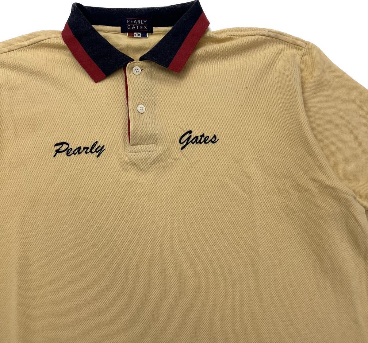 PEARLY GATES ポロシャツ ベージュ PEARLY GATES ☆ シンプルロゴ◎ 半袖 ポロシャツ ベージュ