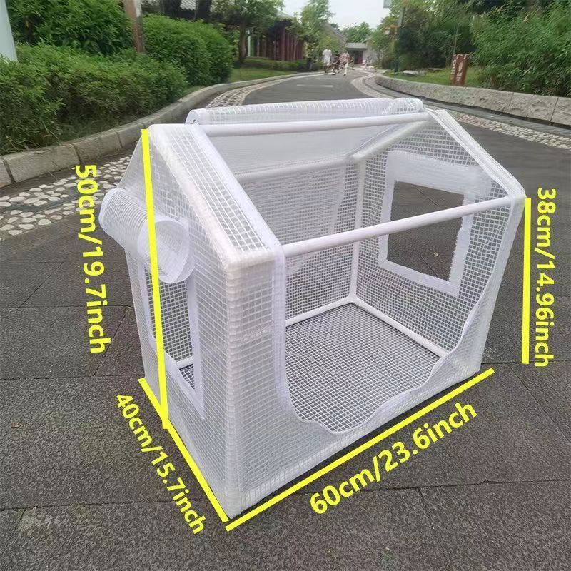 省スペースタイプ ミニ 組立式 ビニールハウス 簡易温室 ビニール温室 菜園ハウス ファスナー付き 育苗 家庭用 園芸 ベランダ ペット ゲージ 猫  ゲージ - メルカリ