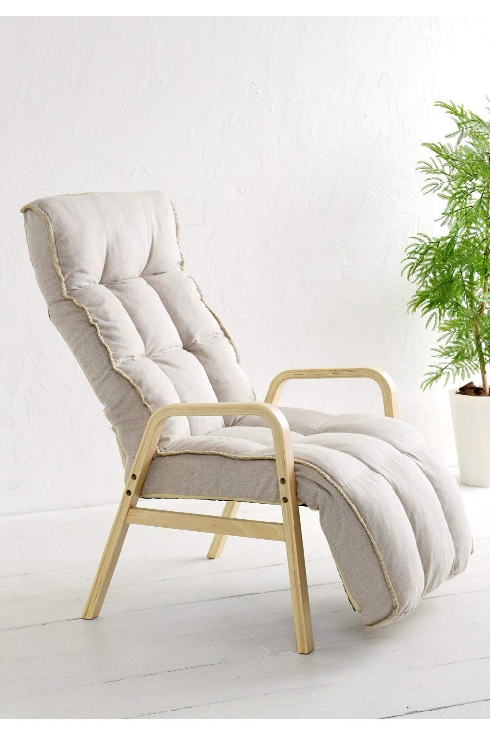 【特価商品】WHG-58OT(SBE) ベージュ 組立かんたん 幅58.5×奥行86.5-121.5×高さ89-99cm リラックスチェア 高座椅子 折りたたみ リクライニング(7段階) ヘッド・フットリクライニング(14段階) テレビが