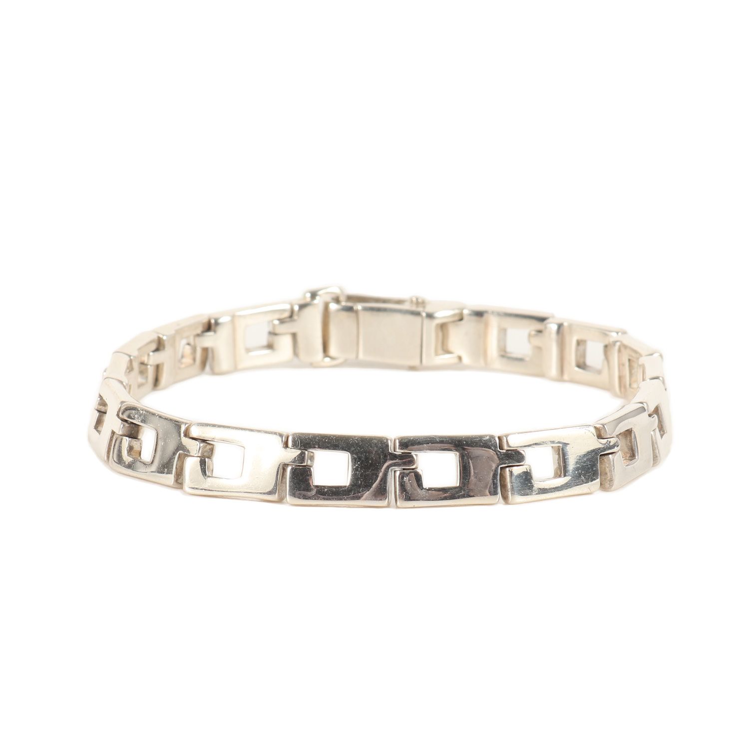 グッチ Gシェイプ プレート ブレスレット シルバー 925 GUCCI グッチ Gシェイプ リンク ブレスレット G Shaped Bracelet