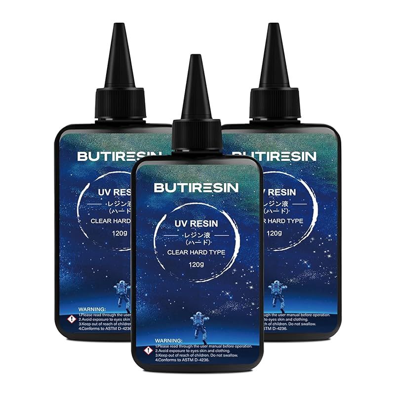 BUTIRESIN レジン液 大容量 360g UVレジン液 速硬化 高い透明度 低臭 黄ばみ防止 気泡なし ハードタイプ UV/LED対応レジン液 DIY手作り装飾 用途広い 0
