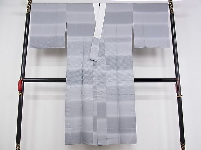 平和屋-こころ店■長襦袢 無双仕立て 横段鱗地紋 暈し染め 正絹 逸品 未使用 3kk1620