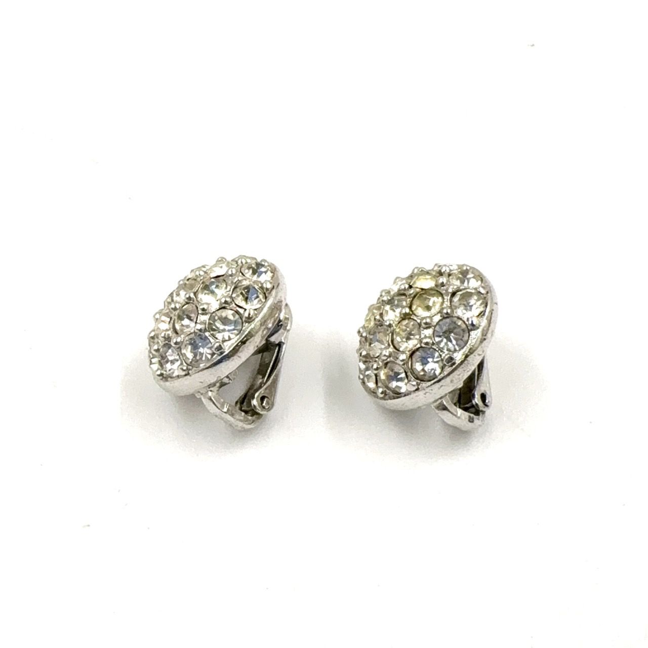極美品 Dior ピアス イヤリング ラインストーン シルバー f-20901-1.jpg