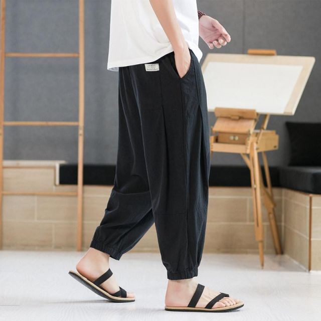 種類25：XL/G：K918-ミリタリーグリーン メンズ ファッション 服 男性用 オシャレ シンプル 大人 かっこいい 大きいサイズ ストリート 紳士服 夏 薄手 リネン カジュアル クロップド パンツ ス