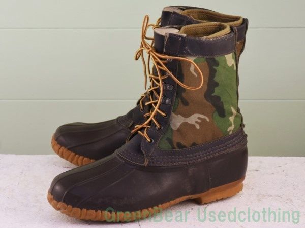 T917◆USA製【Cabela's】ビンテージ スノーブーツ ウィンターブーツ ナイロン カモフラ柄 良い味 茶×ミドリ メンズ 31cm T917 USA製 Cabela´s ビンテージ スノーブーツ ウィンターブーツ