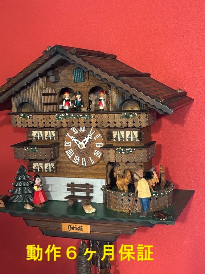 【動作品】鳩時計　錘式時計　スイス購入　レストア済 鳩時計 スイス・レッチャー社製アルプスの少女ハイジモデル 再生