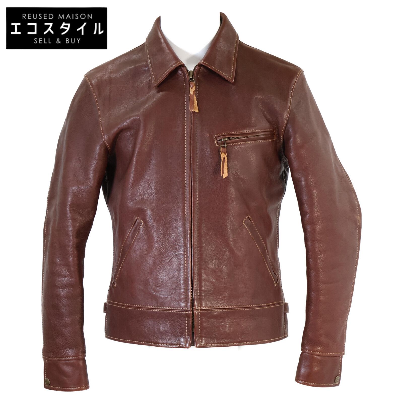 TENJIN WORKS 天神ワークス JS02 Single Collar Jacket レザー