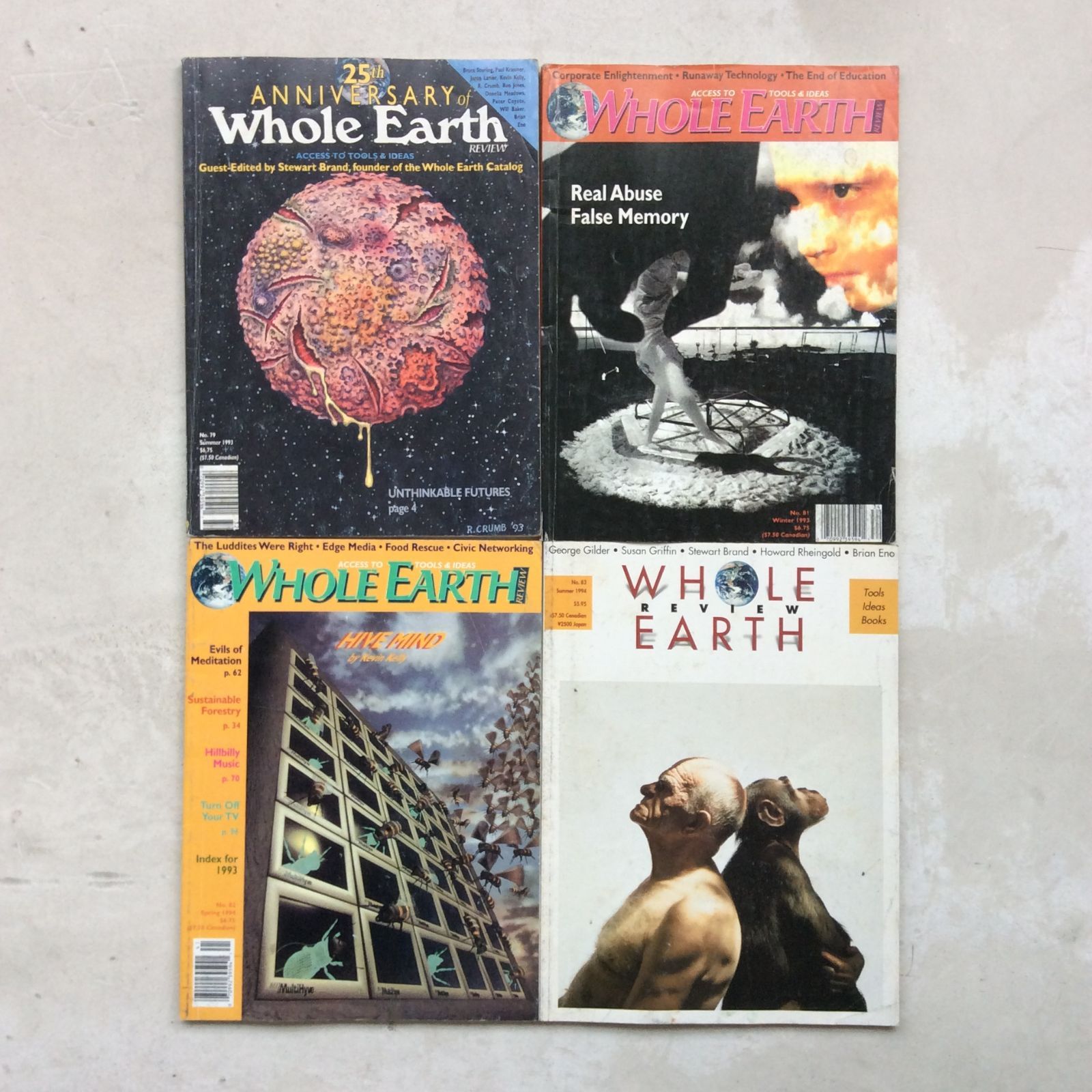 Whole Earth Review 25冊 (1985年ー1994年， No.44-83） 編集長 Kevin