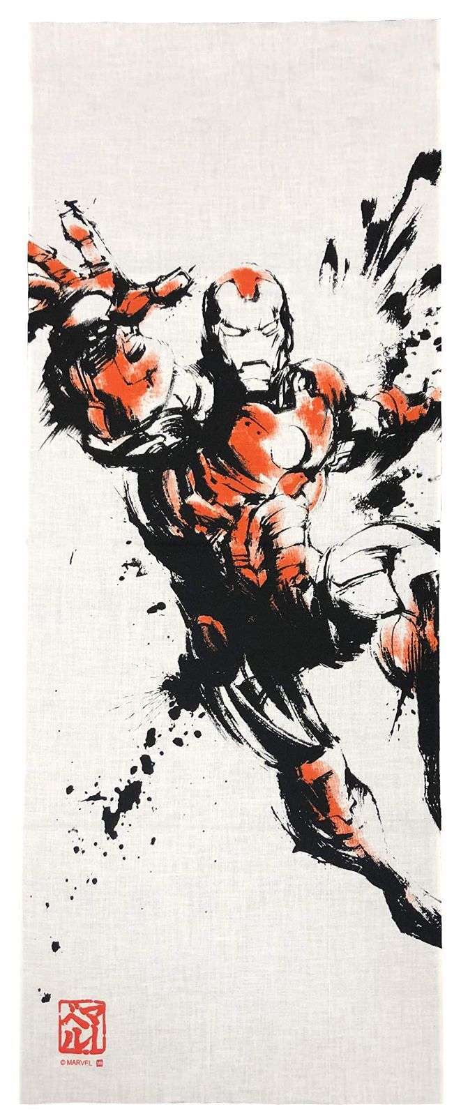アイアンマン 墨絵風 マーベル 綿 Marvel 手ぬぐい 丸眞